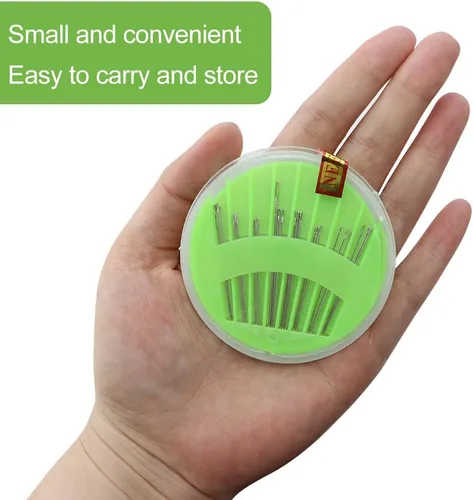 Miniatura 4 de Paquete de 25 agujas de coser a mano de alta calidad, aguja de coser para trabajo a mano, juego de agujas de coser y cajas de hilo, accesorios