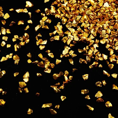 Miniatura 16 de Brillantinas metálicas irregulares de vidrio triturado, espolvorea con purpurina gruesa, dorado, 3.53 oz, 5/64 – 5/32 pulgadas, para manualidades