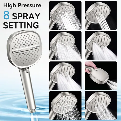 Miniatura 3 de Shower Faucet Set Brushed Nickel Shower System, Dual Head Shower Set STARBATH 12'' Ceiling Mount and 6''Wall Mount Rainfall Shower Systems with