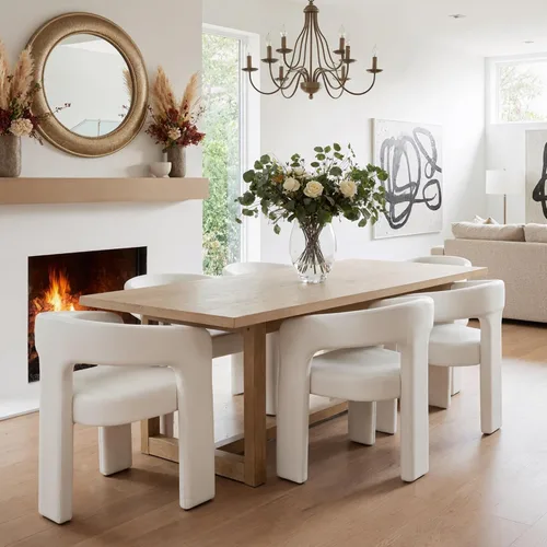 Miniatura 49 de HNY Silla moderna de cocina y comedor de estilo barril, silla de acento tapizada en cuero sintético PU con brazo, silla de lado de 47 cm de ancho