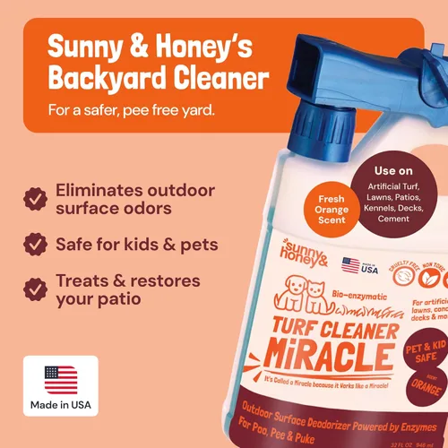 Miniatura 2 de Sunny & Honey Limpiador de césped para exteriores, limpiador enzimático de orina para mascotas, neutralizador de orina de perro para césped, aroma