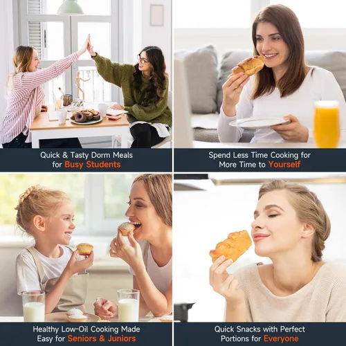 Miniatura 7 de Kitchen Elite® Freidora de aire compacta, freidora de aire digital pequeña 7 en 1, más del 90% menos aceite, cesta antiadherente y apta