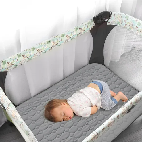Miniatura 2 de Pack and Play - Juego de 2 sábanas protectoras impermeables para colchón acolchado Pack and Play, se adapta a colchón Graco Pack n Play de corralito