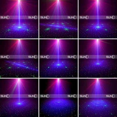 Miniatura 5 de SUNY - Mini luces de escenario portátiles recargables sin cable, 8 patrones RGB, proyector GOBO, luces de DJ activadas por sonido y música