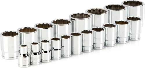 Miniatura 15 de TEKTON SHD92121 - Juego de llaves de vaso de 12 puntos con rieles y bandeja, 23 piezas (0.394-1.260 in)