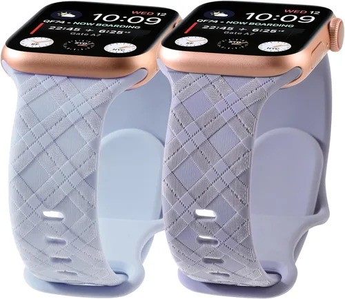 Miniatura 7 de Correas grabadas a cuadros compatibles con Apple Watch Band de 1.575 in 1.614 in 1.496 in 1.654 in 1.732 in 1.772 in 1.929 in, correa deportiva