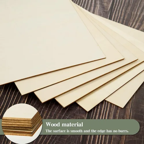 Miniatura 7 de AWIZOM Paquete de 12 hojas de tilo para manualidades - 12 x 8 x 1/8 pulgadas - 3mm de espesor, hojas de madera contrachapada con superficies lisas
