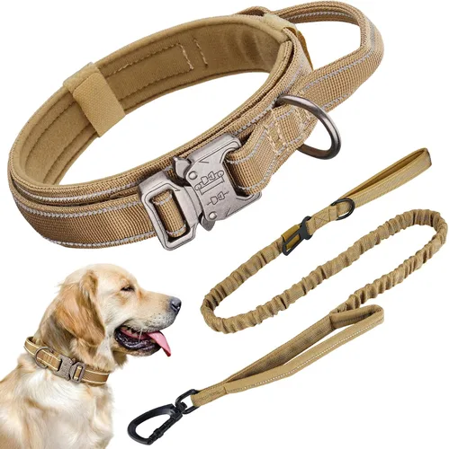 Miniatura 9 de KCUCOP - Collar táctico para perro, collar militar para perro, collares para perro Tactipup, ajustable, hebilla de metal resistente para perros M, L
