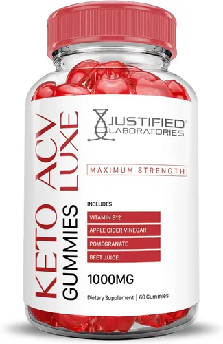 Miniatura 4 de Paquete de 5 gomitas Luxe Keto ACV de fórmula avanzada de 1000 mg Luxe Keto Gummies Vinagre de sidra de manzana formulado con jugo de granada