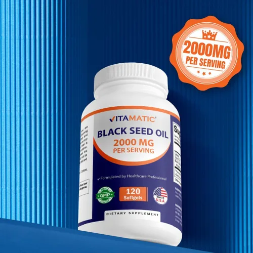 Miniatura 7 de Vitamatic Aceite de semilla negra de 2000 mg por porción, aceite de Nigella sativa prensado en frío, cápsulas blandas de alta potencia para apoyo