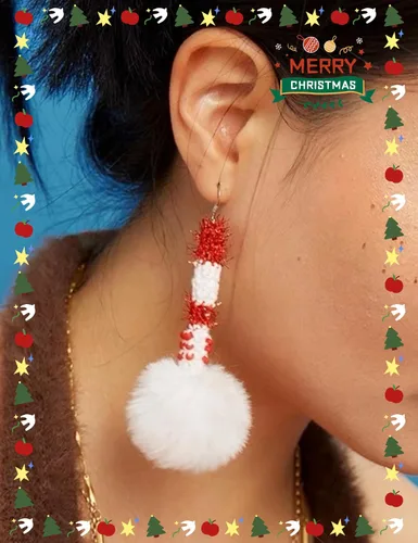 Miniatura 5 de K&Z Fun - Aretes grandes y bonitos aretes de gota de Dangel, joyería única hecha a mano para mujeres, profesores, adolescentes y niñas, Algodón, Sin