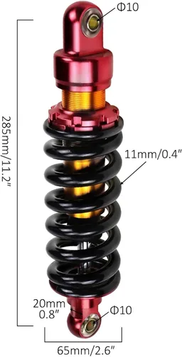 Miniatura 2 de Amortiguador trasero de 11.2 pulgadas, suspensión ajustable de 980 libras para motocicleta Pit Dirt Bike Scooter ATV Quad Buggy Go Kart Motocross