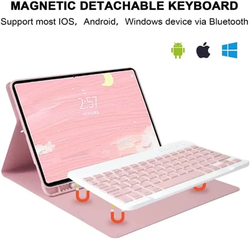 Miniatura 3 de Funda de teclado retroiluminada para Galaxy Tab A8 de 10.5 pulgadas modelo 2022 (SM-X200/X205/X207), cubierta delgada y ligera con teclado