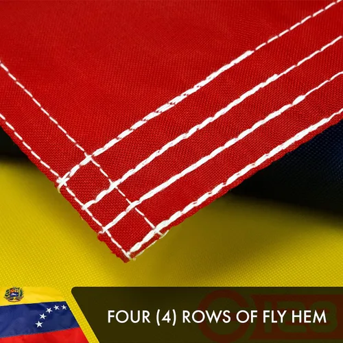 Miniatura 5 de G128 Bandera venezolana de Venezuela 3 x 5 pies Serie ToughWeave doble cara bordado de poliéster 210D Bandera de país, diseño bordado