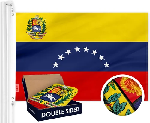 Miniatura 12 de G128 Bandera de Bolivia 3 x 5 pies, serie doble ToughWeave poliéster 210D bordado de doble cara, bandera de país, diseño bordado