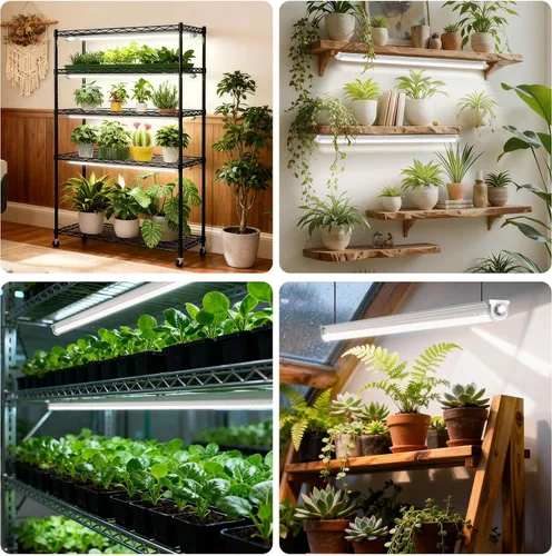 Miniatura 9 de JESLED Luces de cultivo impermeables para plantas de interior, 4 pies de espectro completo 5000K LED para inicio de semillas, plántulas y verduras