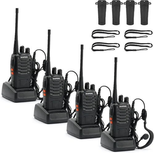 Miniatura 9 de BAOFENG BF-888S Walkie Talkies para adultos de largo alcance profesional de mano de 16 canales de radio bidireccional con auriculares, batería