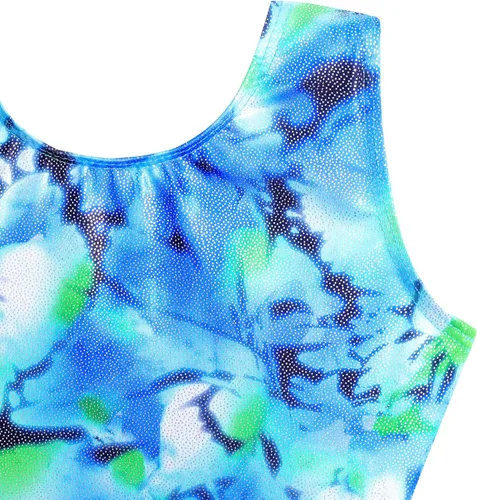 Miniatura 123 de HOZIY - Leotardos de gimnasia con pantalones cortos brillantes para niñas pequeñas; estampados de unicornio, aurora, arco iris, sirena, dinosaurio