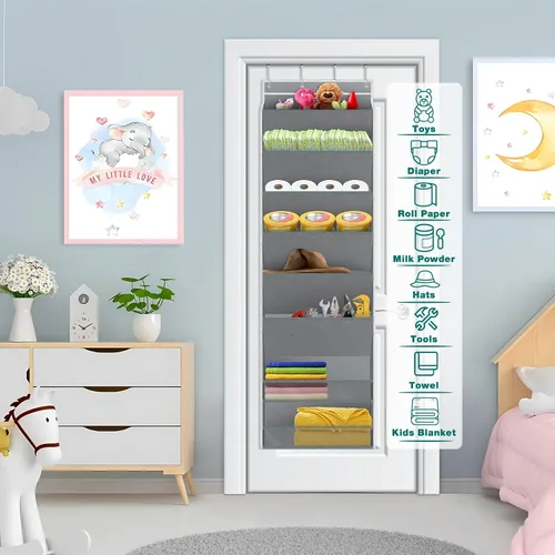 Miniatura 7 de Organizador de zapatos para colgar sobre la puerta de 16 a 20 pares, organizador de zapatos colgante a prueba de polvo sobre la puerta