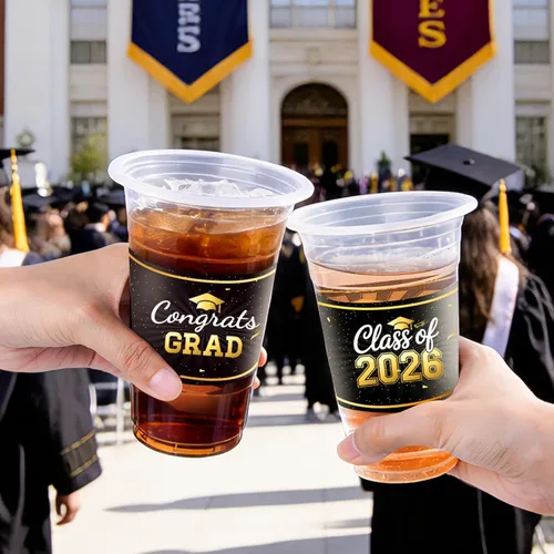 Miniatura 5 de HongyiTime Paquete de 50 vasos de graduación de 16 onzas, juego de vajilla desechable para graduados de clase 2026, suministros y recuerdos