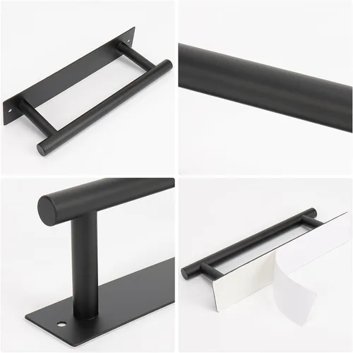 Miniatura 7 de NearMoon Toallero autoadhesivo para toallas de mano/anillo de toalla, barra de toalla de mano de acero inoxidable resistente al óxido, adhesivo