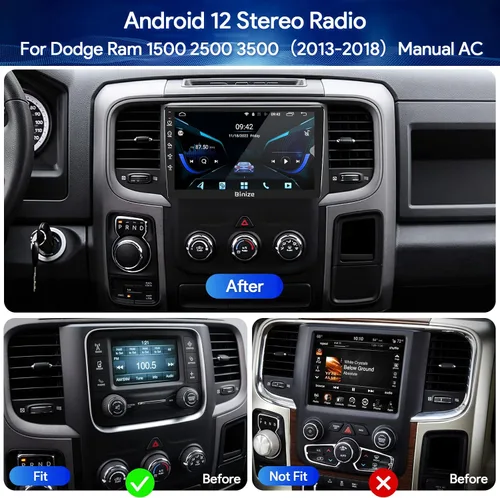 Miniatura 6 de Binize Android 13 - Estéreo para automóvil compatible con Dodge Ram 1500/2500/3500 Radio 2013 2014 2015 2016 2017 2018, unidad principal de radio