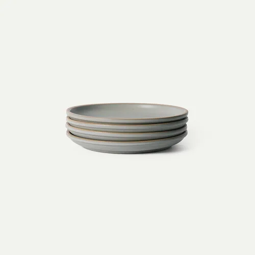 MORA Juego de 4 platos grandes de cerámica de 10.5 pulgadas, aptos para microondas, horno y lavavajillas, color pimienta peppercorn