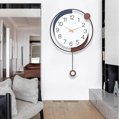 Miniatura 7 de Dankeit Reloj de pared decorativo con péndulo, silencioso, funciona con batería de cuarzo, grande de 13x20 pulgadas para decoración de la sala