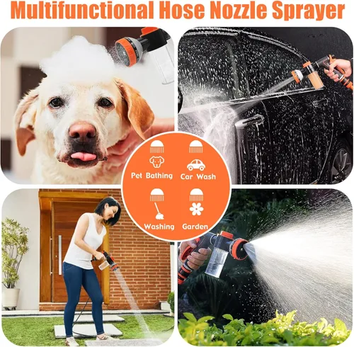 Miniatura 9 de Accesorio de ducha para perros con dispensador de jabón, accesorio de manguera de lavado de perros mejorado para baño de mascotas, rociador