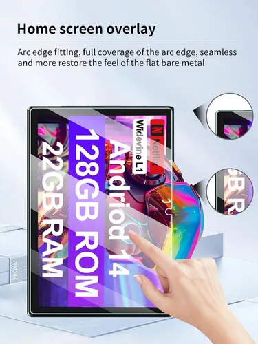 Miniatura 4 de Protector de pantalla para tablet ZIOVO Z168 Android 14 de 10.1 pulgadas, dureza 9H antiarañazos, sensible al tacto, bordes redondeados 2.5D, sin
