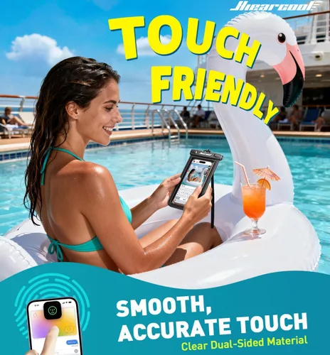 Miniatura 4 de Hiearcool Funda impermeable para iPhone, Bolsa impermeable para teléfono, Artículos esenciales de viaje, Accesorios de crucero, Imperdibles - 4 negro