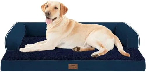 Miniatura 105 de Cama ortopédica impermeable para perros pequeños, cama para perros de tamaño mediano, cómoda cama para mascotas y gatos con lados, funda extraíble