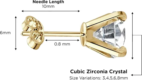 Miniatura 5 de Minkaa Daisy 5 pares de aretes tipo dormilona con circonita cúbica, no alérgicos de acero inoxidable 316L, para pieles sensibles, para mujeres