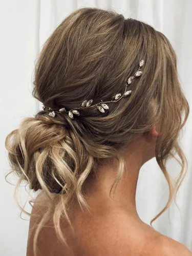 Miniatura 5 de JAKAWIN Novia Rhinestone boda pelo vid cristal pieza de pelo nupcial accesorio para el cabello para mujeres y niñas HV190
