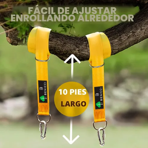 Miniatura 7 de Juego de 2 correas de 10 pies de largo con dos mosquetones de aleación y resistencia a la rotura de 2200 libras, instalación fácil y rápida