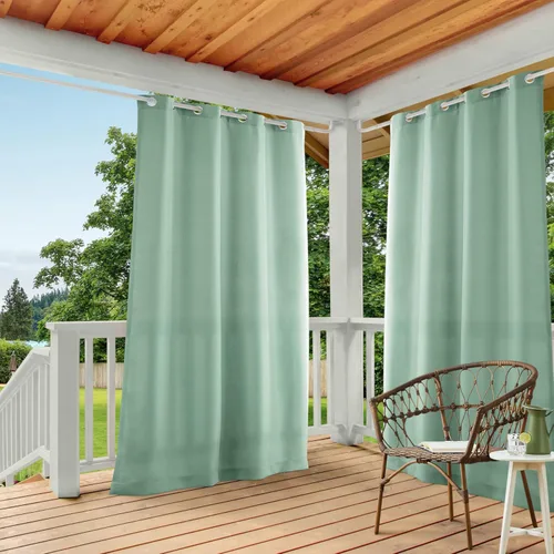 Miniatura 14 de TOWN & COUNTRY BASICS Cabana Cortinas Sólidas de Peso Pesado para Interiores y Exteriores, Opacidad de Filtrado de Luz con Ojales en la Parte Verde