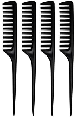Juego de 4 peines de cola de rata para mujer, peine de peinado de dientes finos con púa, peine antiestático resistente al calor, herramientas