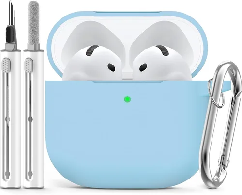 Miniatura 16 de Ljusmicker – Funda para AirPods 4 (2024) con cierre magnético en la tapa y juego de limpieza, funda protectora de silicona suave para Apple AirPods
