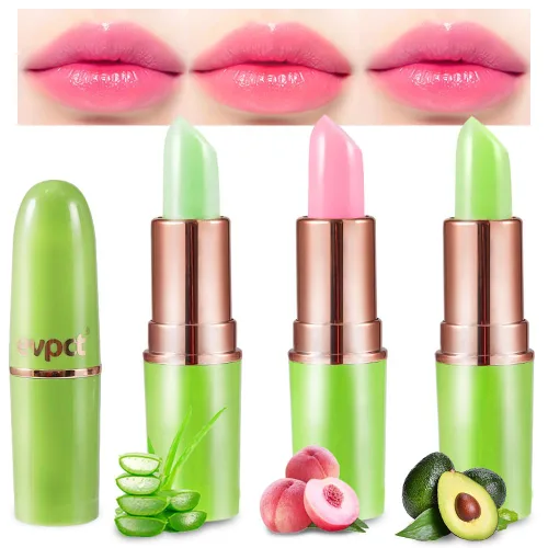 Miniatura 14 de evpct 2 piezas de bálsamos labiales tintados de uva, cambio de color de labios, bálsamo de labios, tono rosa claro, maquillaje de labios, 2 piezas