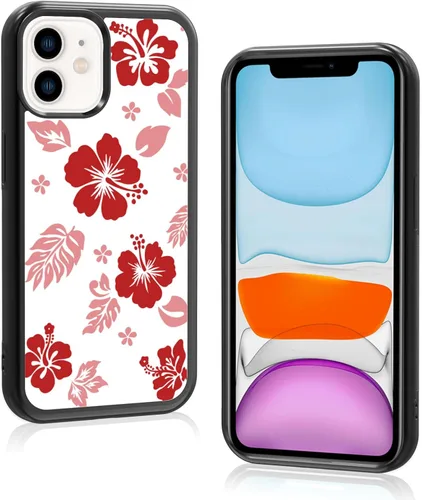Miniatura 48 de Funda para iPhone 8 Plus y iPhone 7 Plus, linda funda Kawaii azul hibisco hawaiano floral estética floral para niñas preppy mujeres