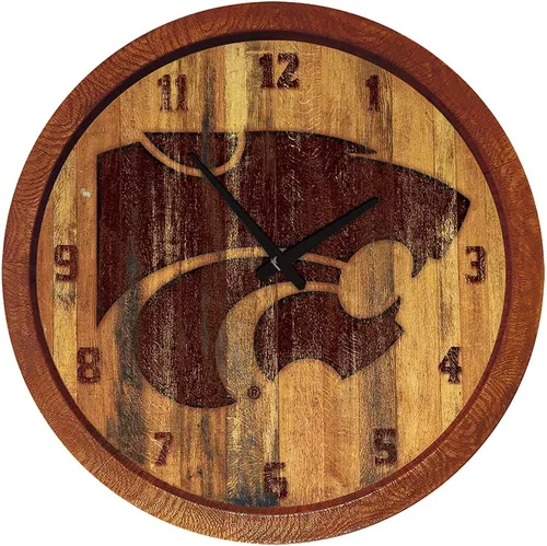 Miniatura 20 de The Fan-Brand NCAA Oklahoma Sooners: Reloj de pared con parte superior de barril de imitación para decoración de bar, decoración de fiesta