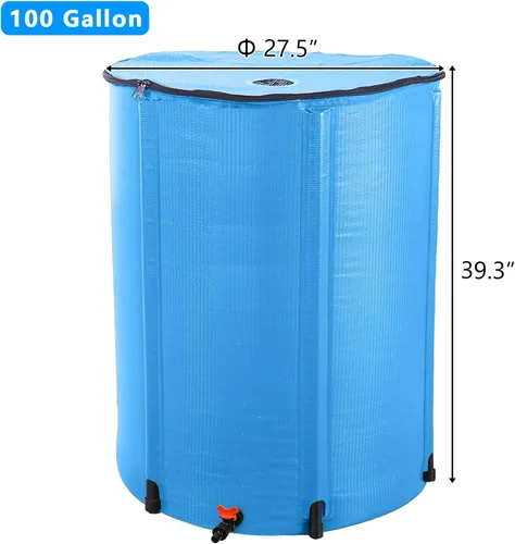 Miniatura 4 de Barril de lluvia plegable, tanque de almacenamiento de agua portátil, sistema de recolección de agua de lluvia, contenedor colector de agua con kit