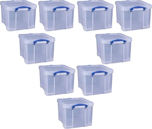 Miniatura 11 de Really Useful Box - Contenedores de almacenamiento de 32 litros con tapa de cierre y asas de cierre de clip para la organización de almacenamiento