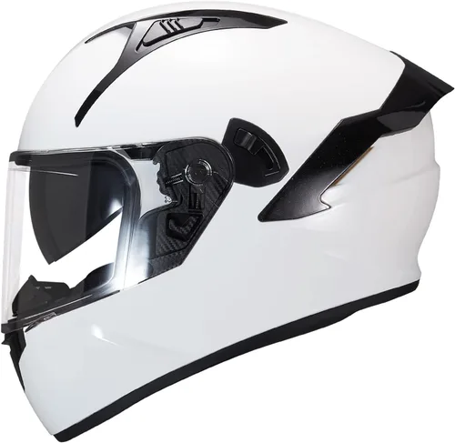 Miniatura 10 de VCOROS Casco integral de doble visera para motocicleta para adultos, Casco de moto de calle y carrera X9 aprobado por DOT con visera negra