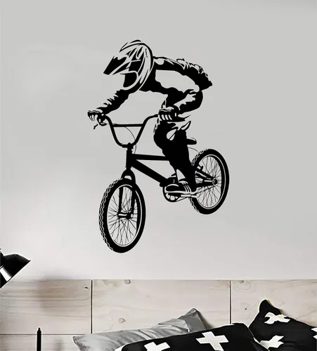 BMX Biker V13 - Calcomanía de pared para decoración del hogar, vinilo con cita para dormitorio, adolescente, inspirador, niñas, niños, deportes,