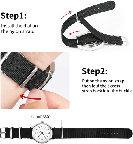Miniatura 5 de Ritche - Correas de nailon balísticas militares de 16, 18, 20, 22 y 24 mm.Repuesto de nailon para hombres y mujeres (4 paquetes).