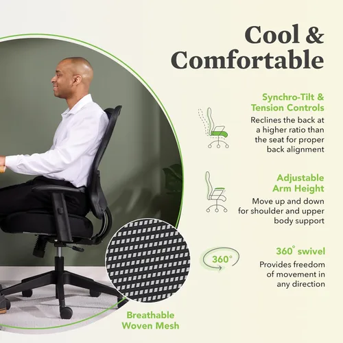 Miniatura 4 de HON Wave - Silla de oficina ergonómica de respaldo alto con brazos ajustables, silla de escritorio ergonómica de respaldo alto con brazos Parte