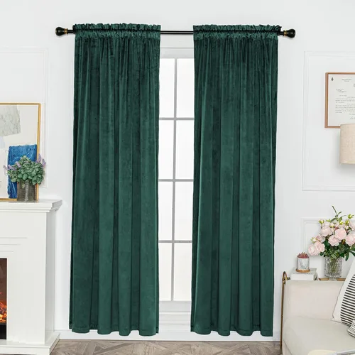 Miniatura 10 de FY FIBER HOUSE 2 paneles de ventana, oscurecimiento de habitación, bolsillo para barra, terciopelo de lujo súper suave, eficiencia energética, 52