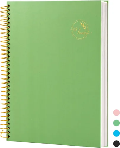 Miniatura 13 de Cuaderno de espiral grande de 8.5 x 11 con 3 divisiones, cuaderno de espiral de tapa dura para tomar notas, 120 hojas, cuaderno cuadriculado