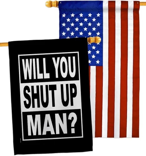 Miniatura 15 de Will You Shut Up Garden House Flag - Set Patriotic Vote President Democrat Republican Tea Party United State American Election - Decoration Banner